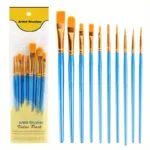 10-Pieces: Artist Paintbrush Nylon Round Pointed Flat Head Set - Image 6