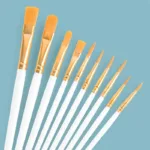 10-Pieces: Artist Paintbrush Nylon Round Pointed Flat Head Set - Image 9