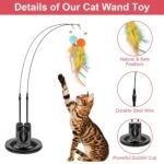 2 Cat Wand Toys with Suction Cup Double Head Interactive Cat Feather Toy - Image 8
