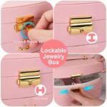 2-Layer Lockable Leather Jewelry Box - Image 10