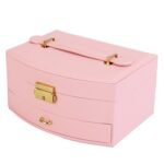 2-Layer Lockable Leather Jewelry Box - Image 6