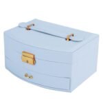 2-Layer Lockable Leather Jewelry Box - Image 4
