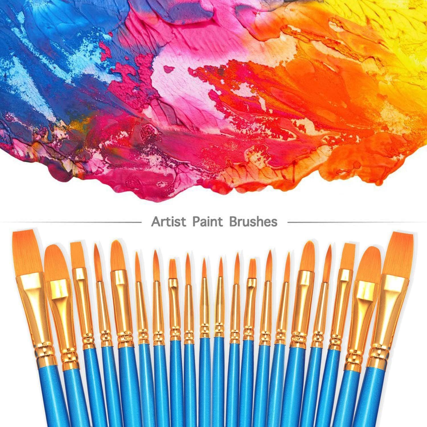 2-Pack: BOSOBO 10 Sizes Paint Brushes Set