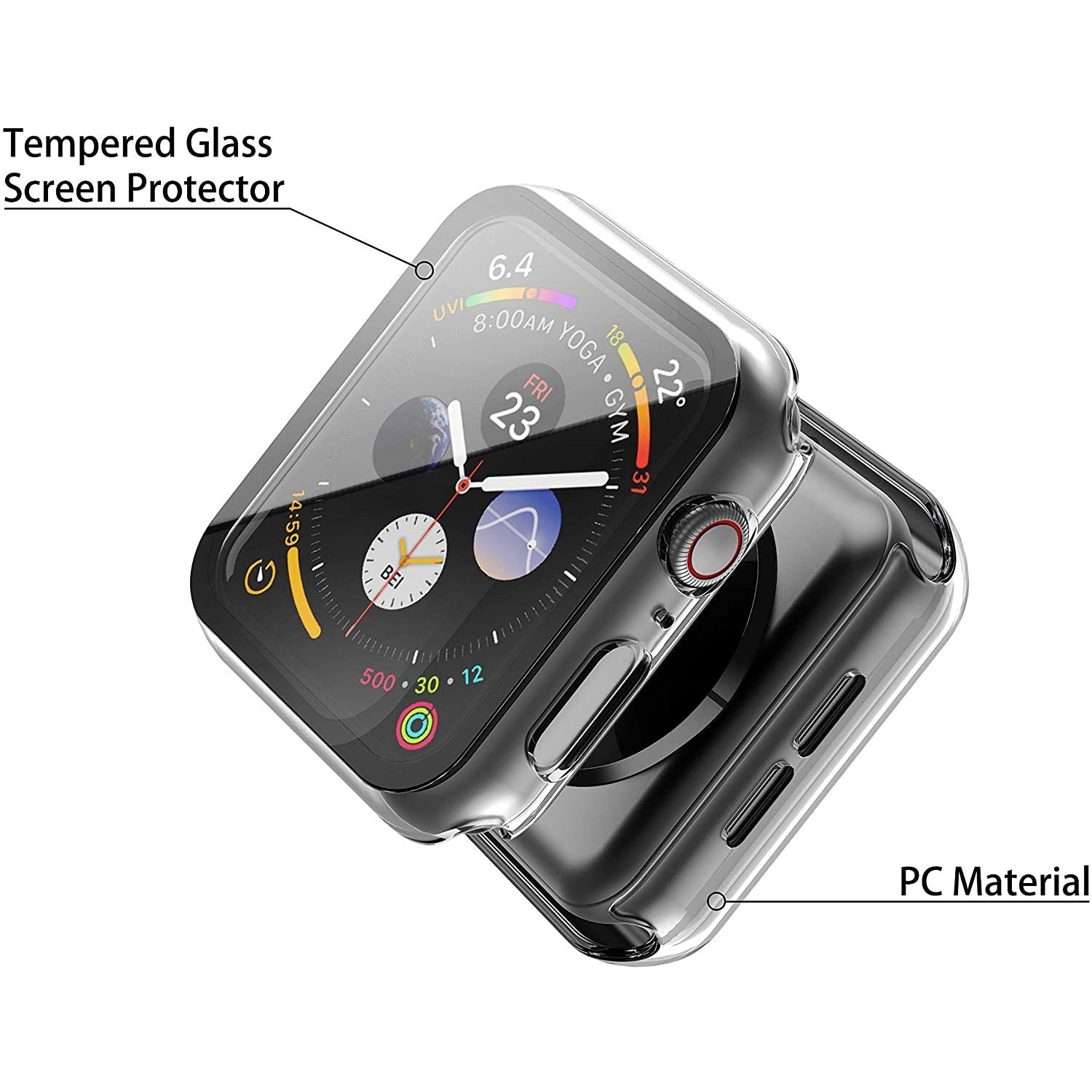 2-Pack: Hard PC Case with Tempered Glass Screen Protector - Image 3