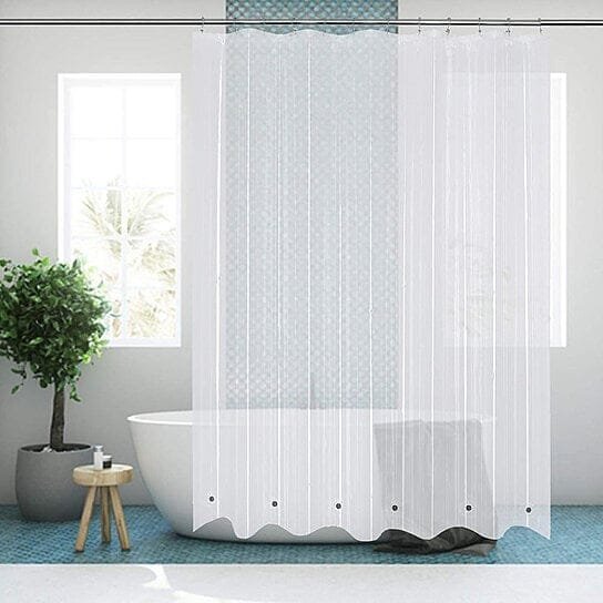 2-Pack: Magnetic Mildew Resistant Solid Vinyl Shower Curtain Liners