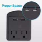 2-Pack: Surge Protector 2 Wall Outlets and 2 USB Ports - Image 5