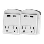 2-Pack: Surge Protector 2 Wall Outlets and 2 USB Ports - Image 2