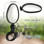 2-Piece: 360?? Adjustable Rotatable Handlebar Mirror - Wide Angle Bicycle Mirror - Image 4