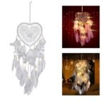2-Pieces: Romantic LED Dream Catcher with Feather Dreamcatcher Night Light