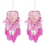 2-Pieces: Romantic LED Dream Catcher with Feather Dreamcatcher Night Light - Image 2