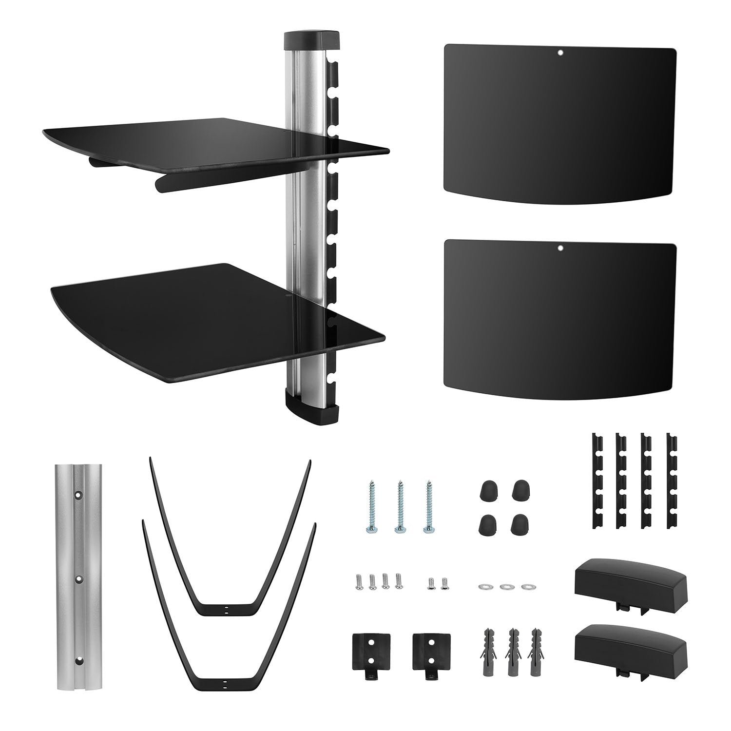 2 Tier Dual Glass Shelf Wall Mount - Image 17