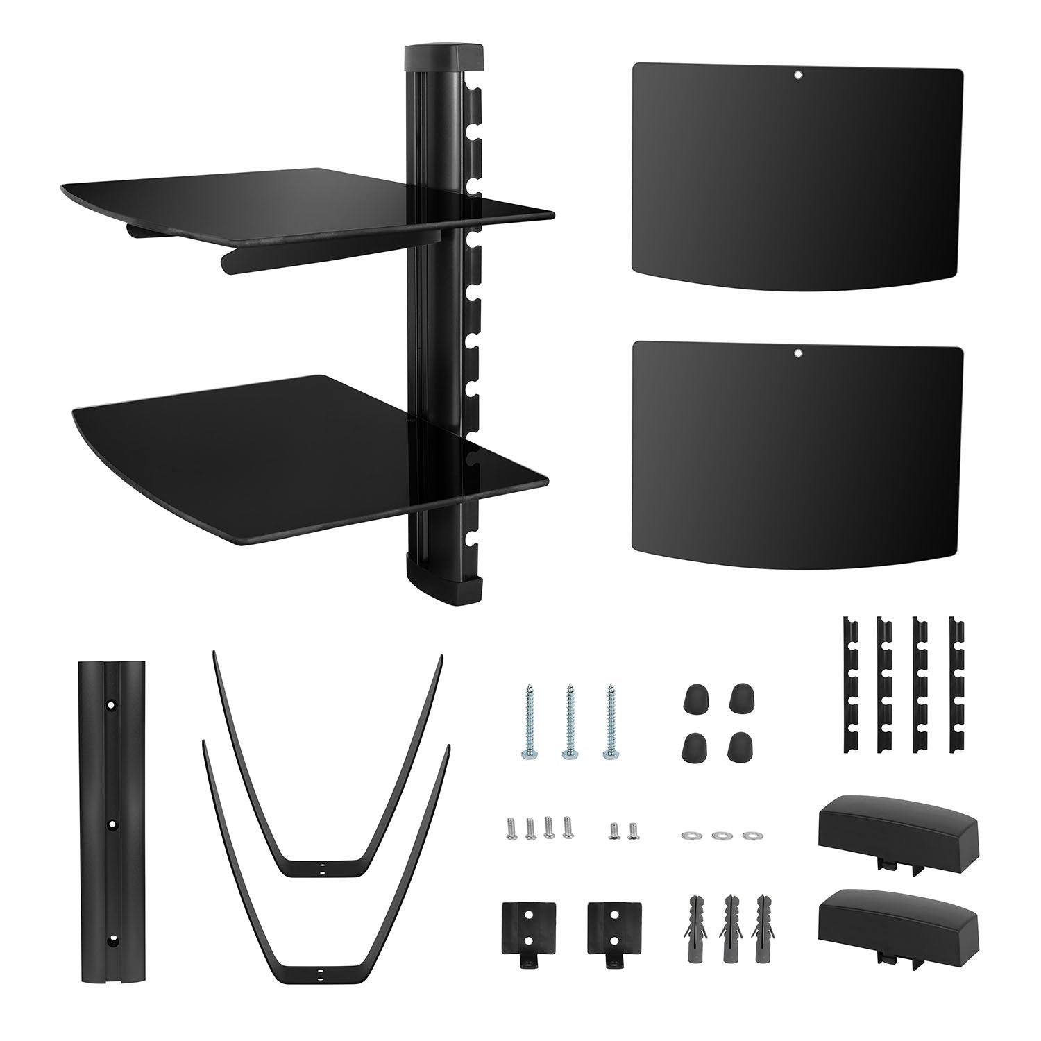 2 Tier Dual Glass Shelf Wall Mount - Image 6