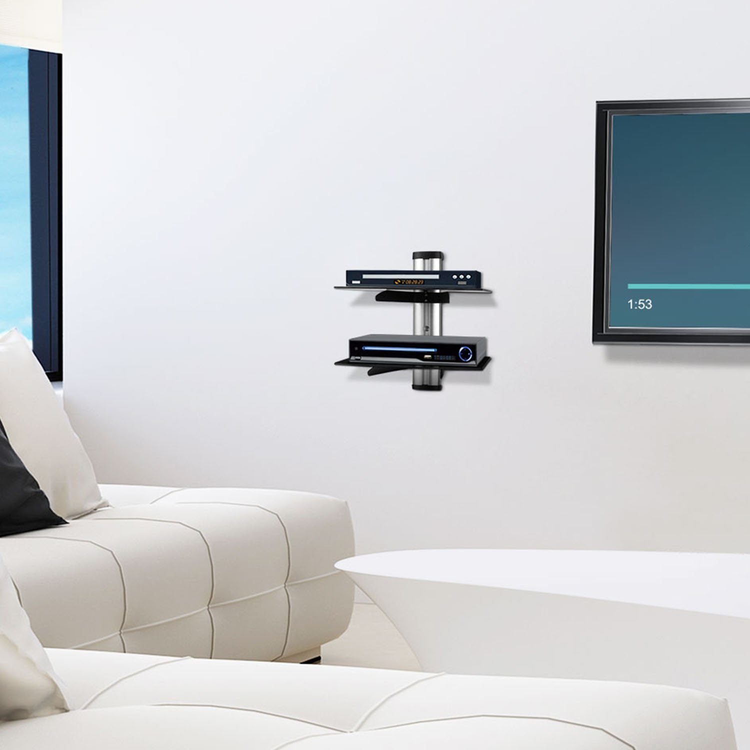 2 Tier Dual Glass Shelf Wall Mount - Image 9