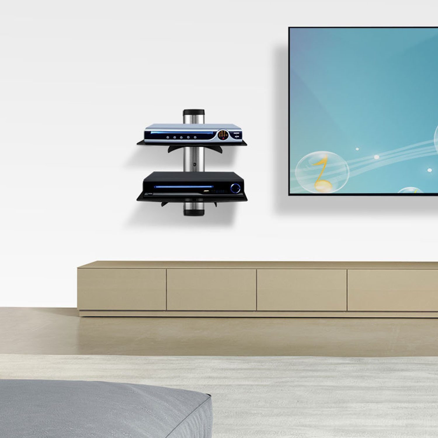 2 Tier Dual Glass Shelf Wall Mount - Image 19