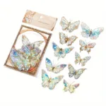 20-Pieces: Ice Crystal Laser Butterfly Decorative PET Stickers - Image 2