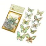 20-Pieces: Ice Crystal Laser Butterfly Decorative PET Stickers - Image 5