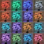 24 LED RGB 16 Colors Rose Tree Night Light Battery And USB Plug Operated Rose Flower Fairy Lights Remote Control - Image 6