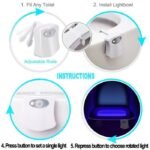 3-Pack: Motion Sensor LED 8 Color Toilet Bowl Night Light - Image 5