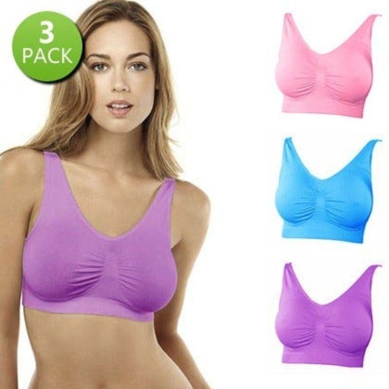 3-Pack: Seamless Comfy Bras - Assorted Color Sets - Image 3