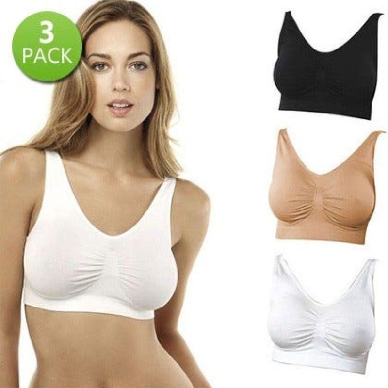 3-Pack: Seamless Comfy Bras - Assorted Color Sets - Image 4