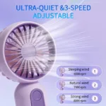 3-Pack: USB Rechargeable Mini Portable Fan with 3 Speeds - Image 8