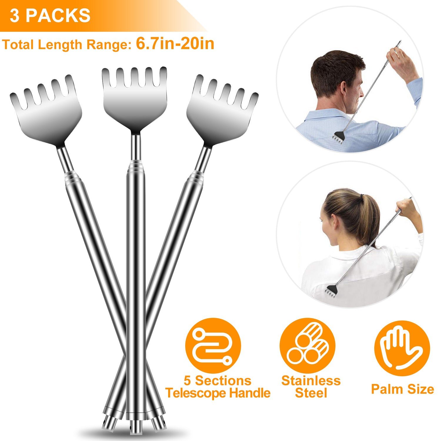 3-Piece: 20" Telescopic Back Scratcher - Image 8