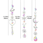 3-Pieces: Crystal Wind Chime Pendant Catcher Diamond Prisms - Image 10