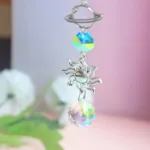 3-Pieces: Crystal Wind Chime Pendant Catcher Diamond Prisms - Image 8