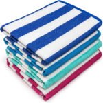 4-Pack: 30" x 60" Ultra-Soft 100% Cotton Striped Pool Cabana Hotel Beach Towels - Image 3