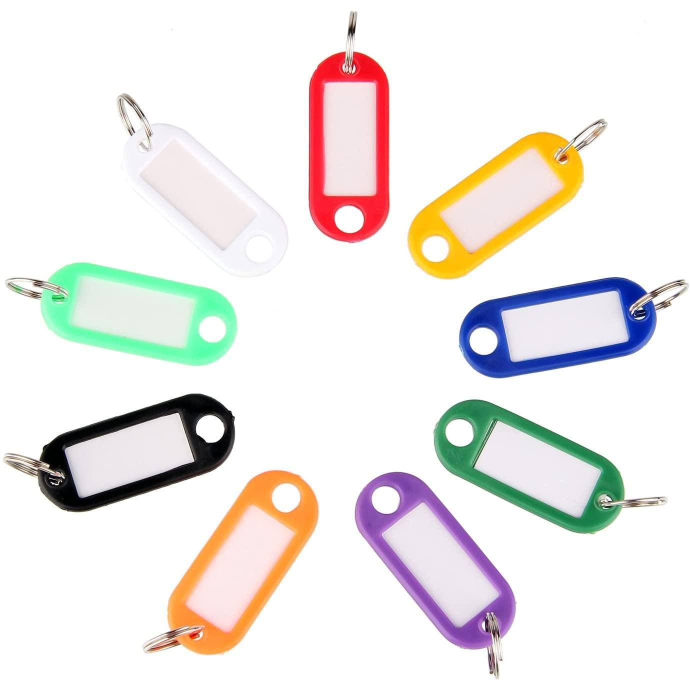 40-Pack: Uniclife Tough Plastic Key Tags with Split Ring Label Window