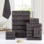 18-Piece: Bibb Home Zero Twist Egyptian Cotton Towel Set - Image 5