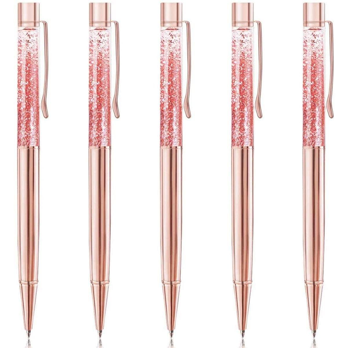 5-Piece: Bling Dynamic Liquid Ballpoint Pens