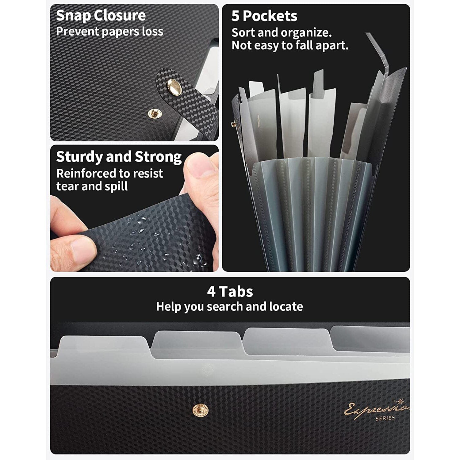 5 Pocket Folder with Labels, Letter Size Expanding File Folder Organizer - Image 11