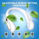 5 Speeds Adjustable USB Rechargeable Battery Powered Personal Neck Fan - Image 4