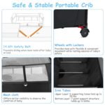 6-in-1 Foldable Baby Crib with Activity Center Diaper Changing Table - Image 4