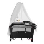6-in-1 Foldable Baby Crib with Activity Center Diaper Changing Table - Image 2
