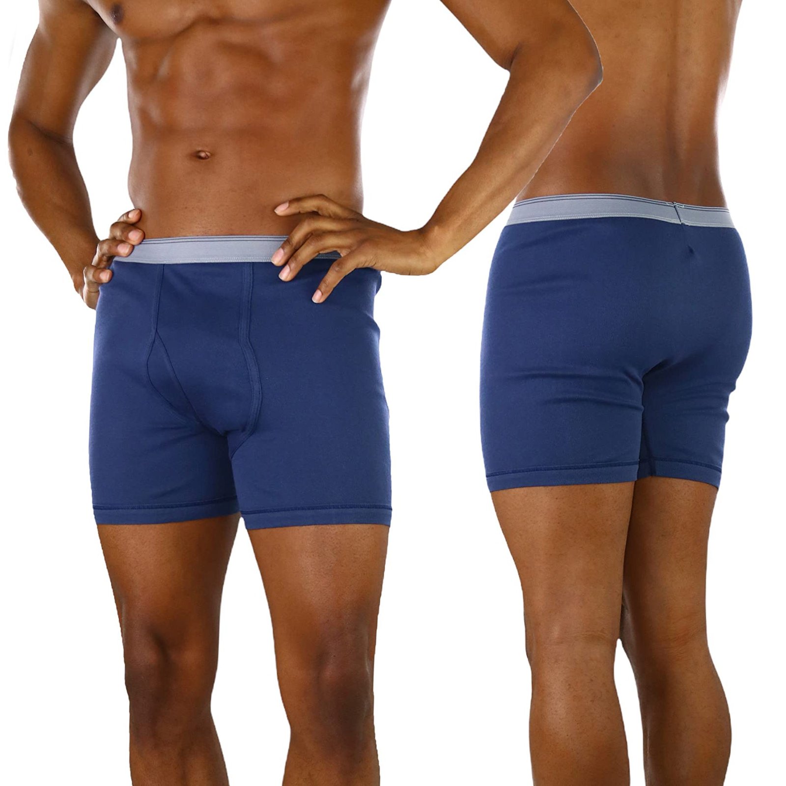 6-Pack: ToBeInStyle Men's Thick Waistband 3 Colored Boxer Briefs - Image 2