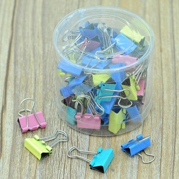 60-Pieces: 15mm Colorful Metal Paper File Ticket Binder Clips