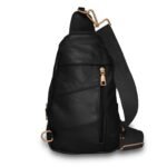 Real Leather Solid Strap Shoulder Sling Bag - Image 7
