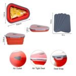 Collapsible Adjustable Reusable Pizza Storage Container with 5 Microwavable Serving Trays - Image 2