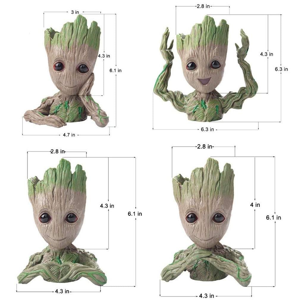 Boxod Treeman Baby Groot Succulent Flower Pot with Hole Pen Holder - Image 4