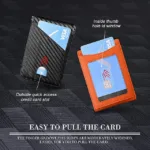 Carbon Fiber Rfid Men Wallets Bi-fold Vallet Billfold - Image 4