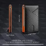 Carbon Fiber Rfid Men Wallets Bi-fold Vallet Billfold - Image 7