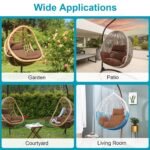Egg Chair Hanging Basket Seat Cushion with Headrest - Image 15