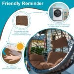 Egg Chair Hanging Basket Seat Cushion with Headrest - Image 14