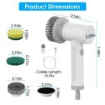 Electric Handheld Spin Scrubber Cordless Cleaning Brush with 2 Rotating Speeds - Image 11