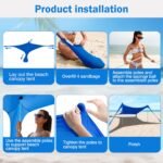 Foldable Beach Canopy Tent Collapsible Shade - Image 9
