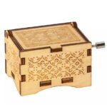 Hand Crank Vintage Wood Carved Sunshine Musical Box - Image 6