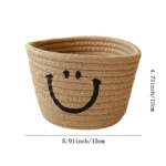 Happy Face Woven Storage Basket - Image 10