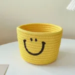 Happy Face Woven Storage Basket - Image 2